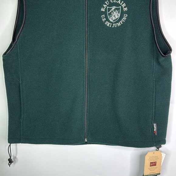 Woolrich Eau Claire U.S. Ski Jumping Ski Club Green Fleece Vest NWT Size XL - Picture 3 of 11